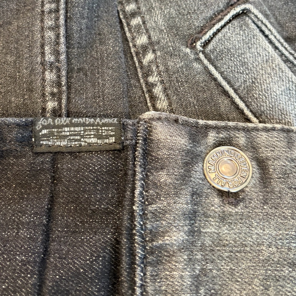 7 For All Mankind Women's Black Denim Button-Front  Trucker Jacket - Picture 9 of 12
